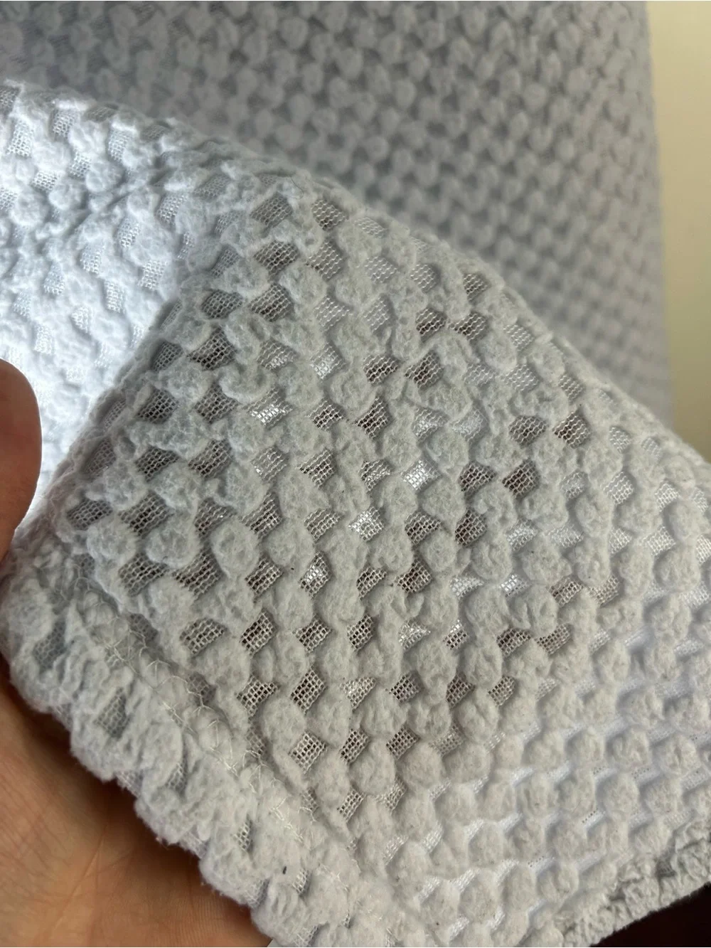RN 36753 Pink Elephant Baby Blanket White Textured Green Heart Lovey